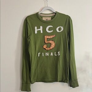 Hollister Green Long Sleeve Tee Y2K Long Board 2010s Preppy California Surf S